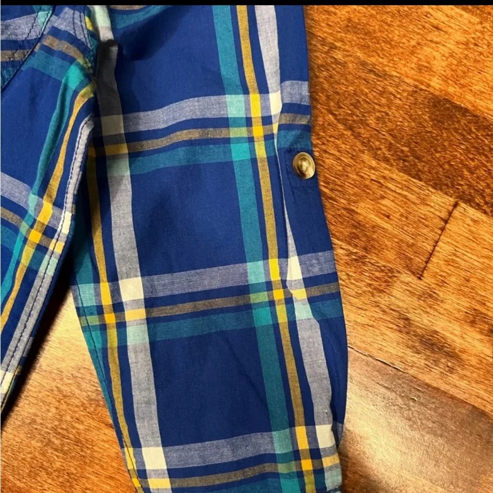 Boy’s Old Navy 4t Dress Shirt; Boys Blue 4t Long Sleeve Shirt; Boys 4t Plaid - Picture 8 of 8